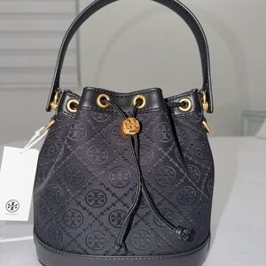 Tory Burch Black and Gold Shoulder Bag